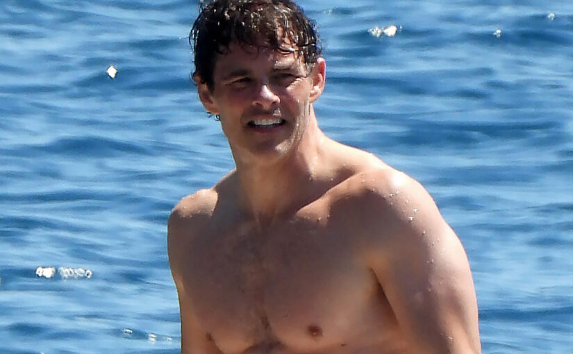 James Marsden showing off his rippling muscles