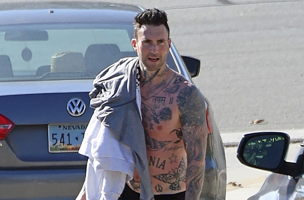 Adam Levine Commences the Day with Physical Exercise