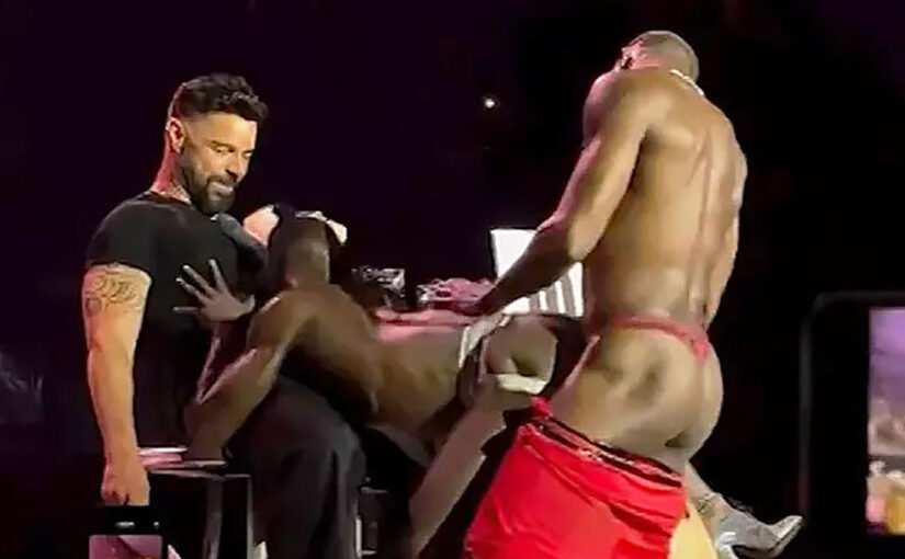 Ricky Martin’s Cock Is Up During Private Striptease