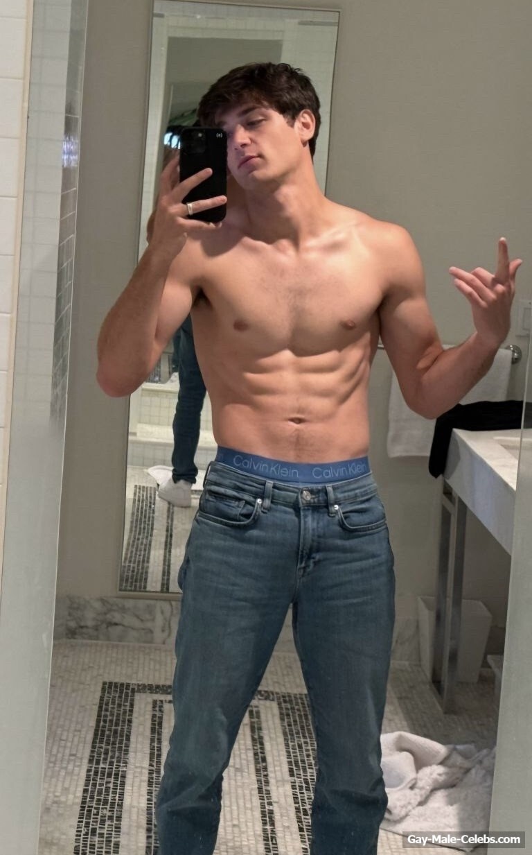 Asher Angel shirtless