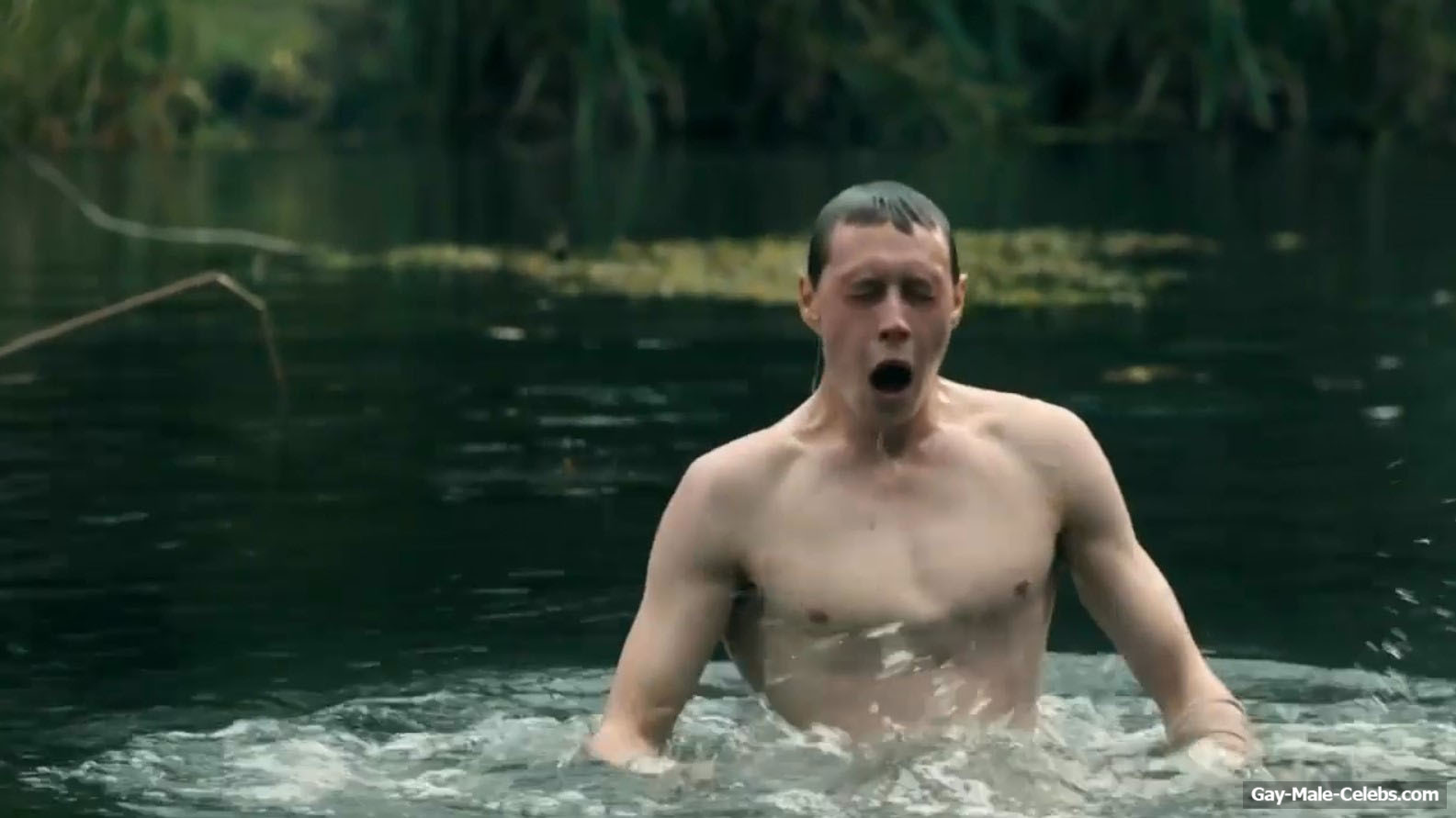 George MacKay shirtless