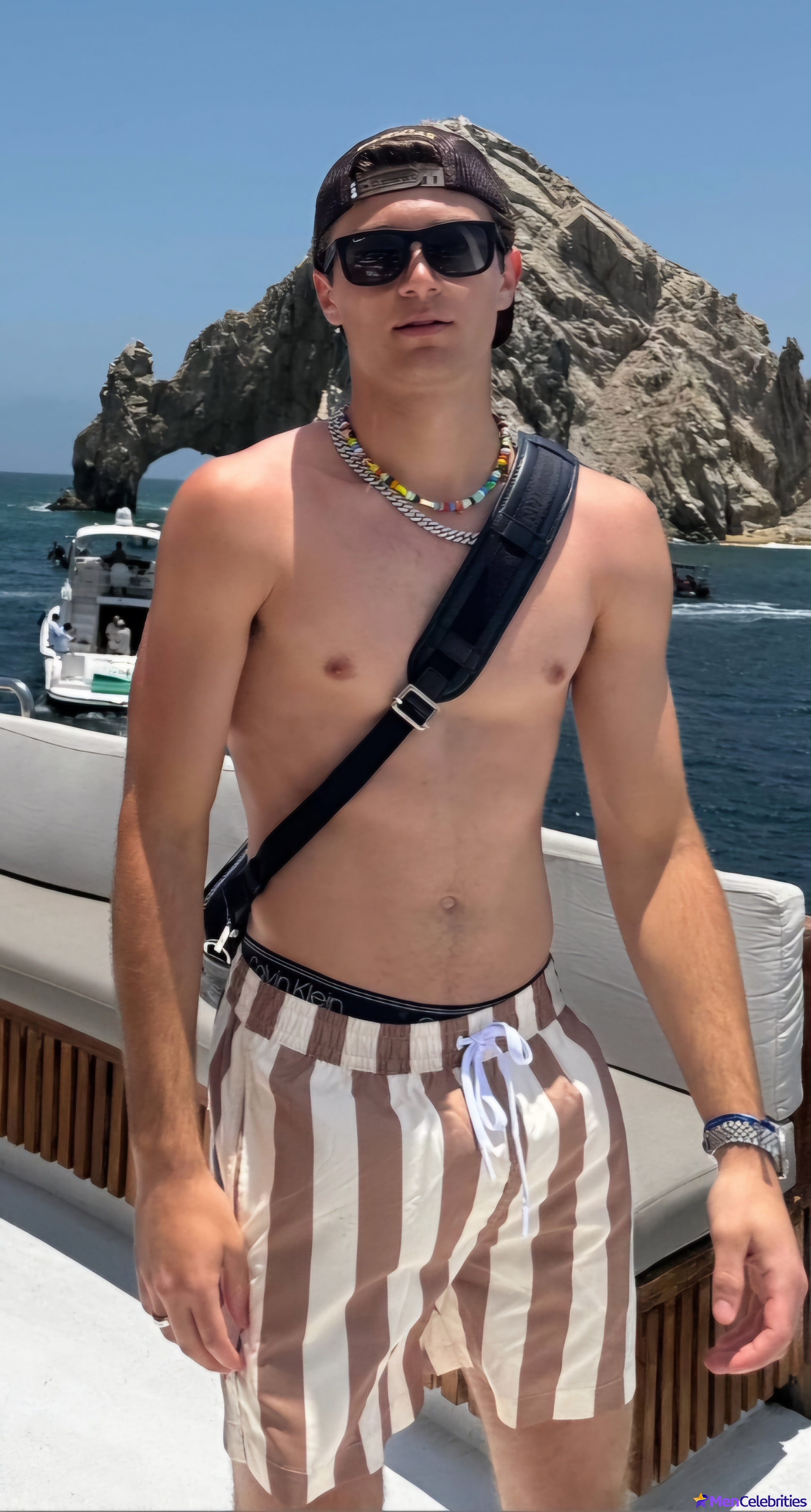 Asher Angel shirtless