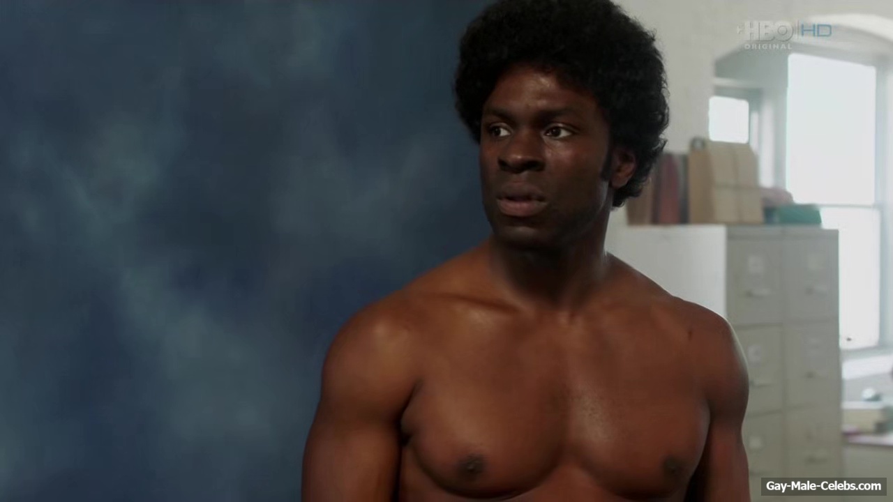 Gbenga Akinnagbe shirtless