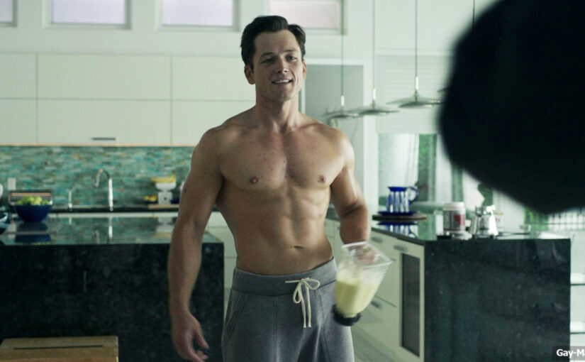 Taron Egerton Shirtless And Dick Bulge in Black Bird