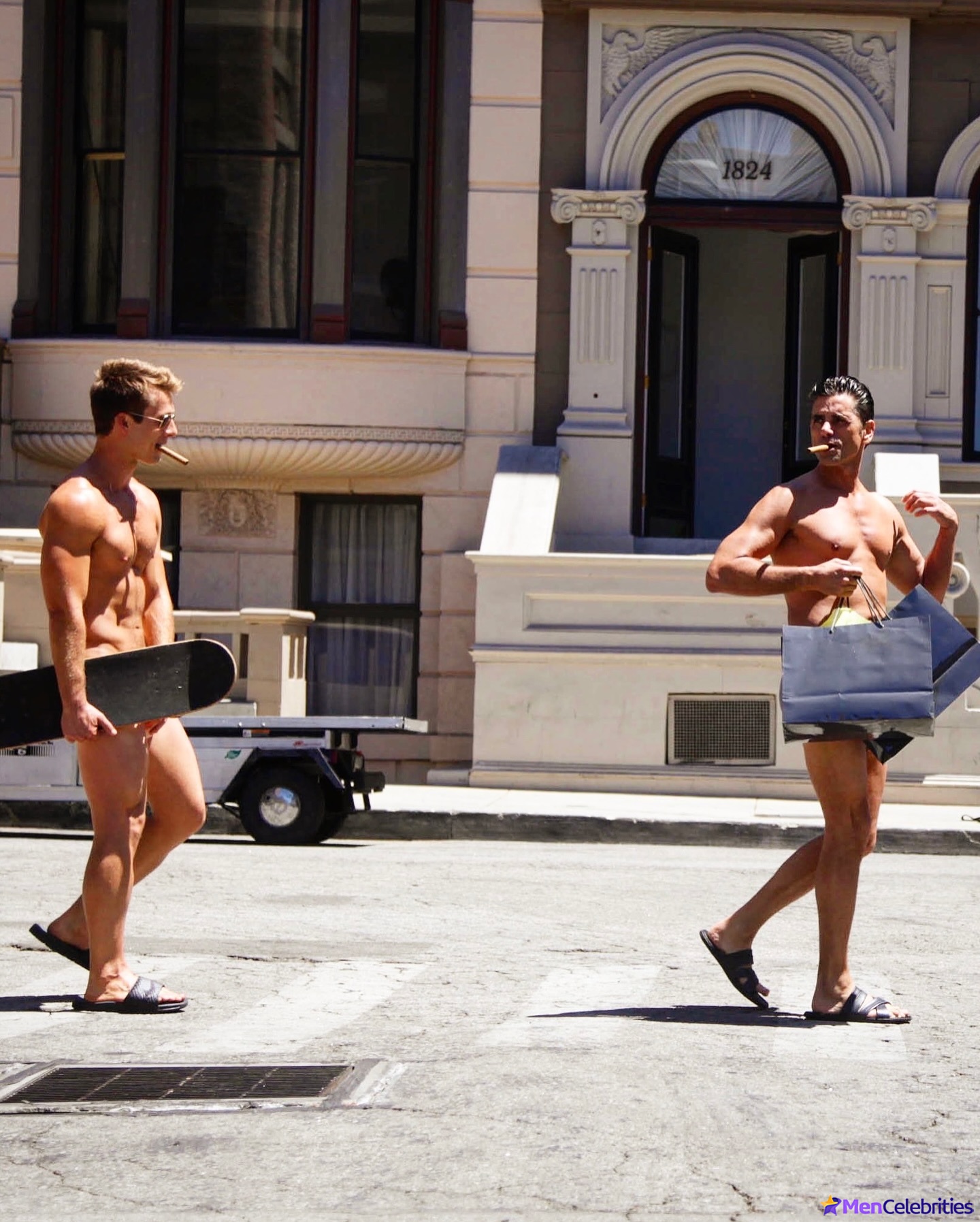 Glen Powell John Stamos Shirtless