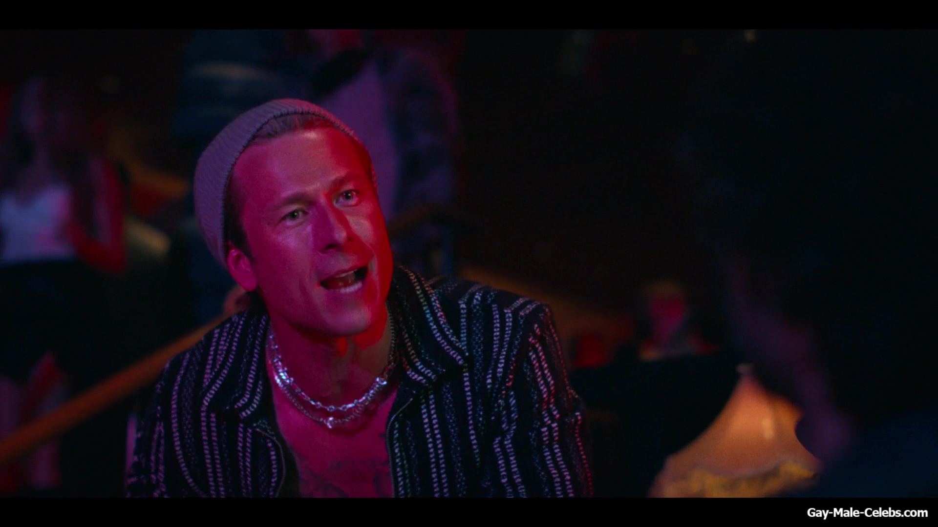 Glen Powell shirtless in Chad Powers