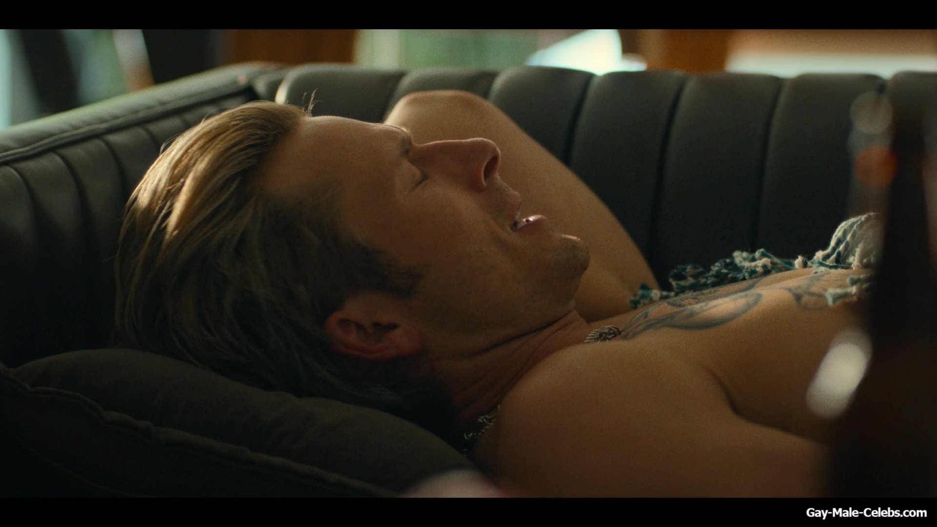 Glen Powell shirtless in Chad Powers