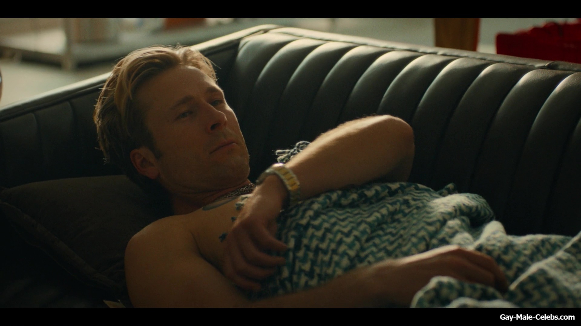 Glen Powell shirtless in Chad Powers