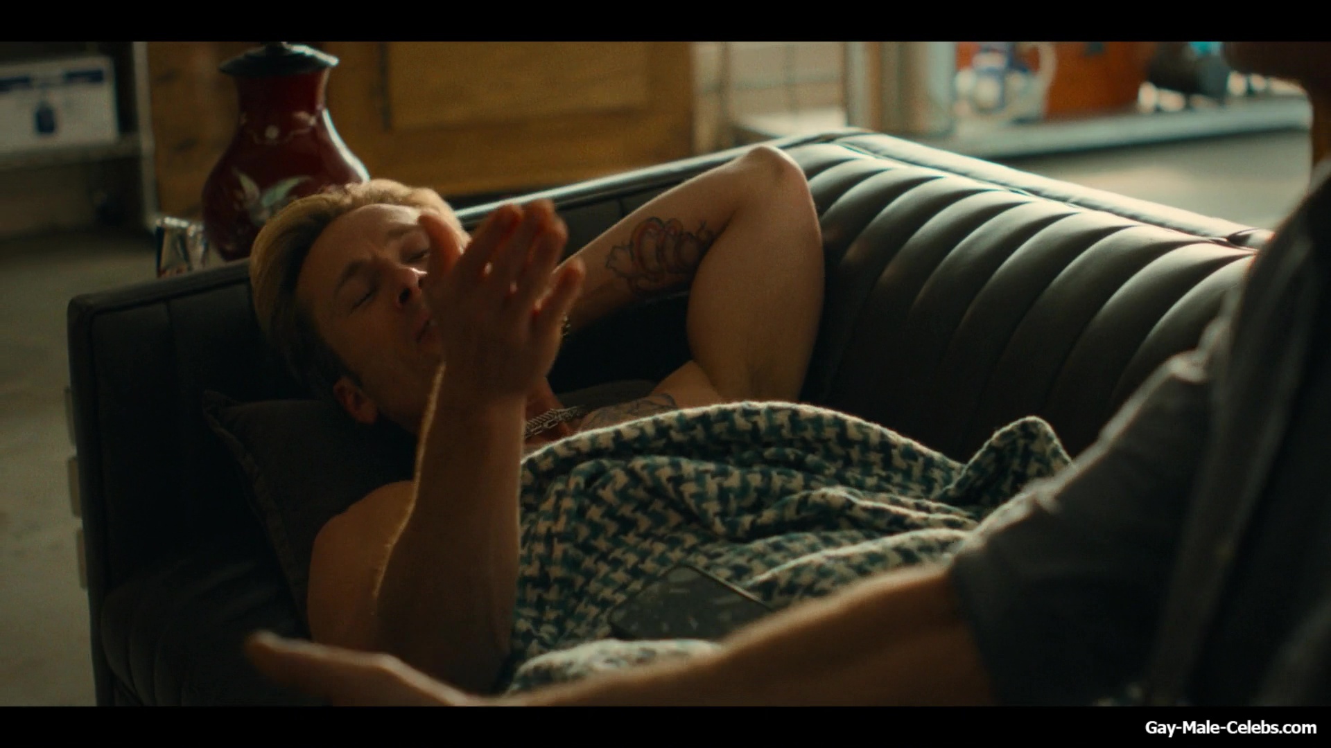 Glen Powell shirtless in Chad Powers