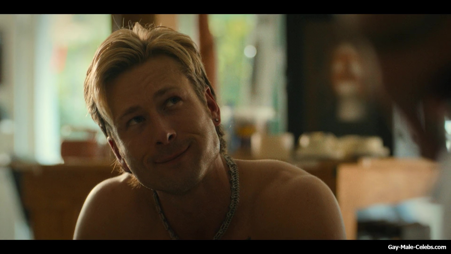 Glen Powell shirtless in Chad Powers
