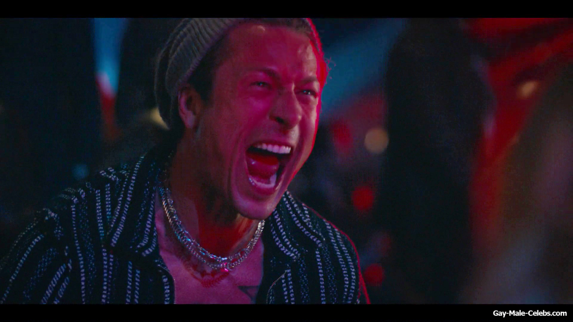 Glen Powell shirtless in Chad Powers