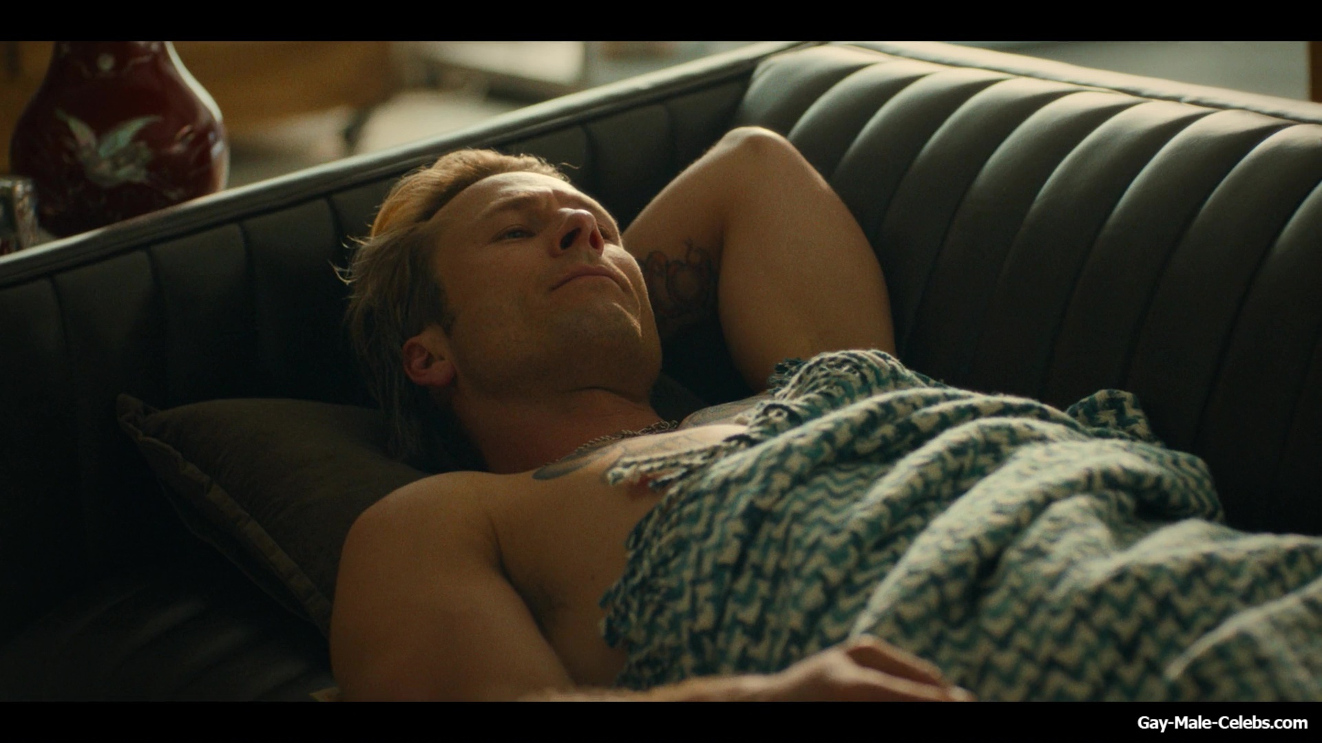 Glen Powell shirtless in Chad Powers