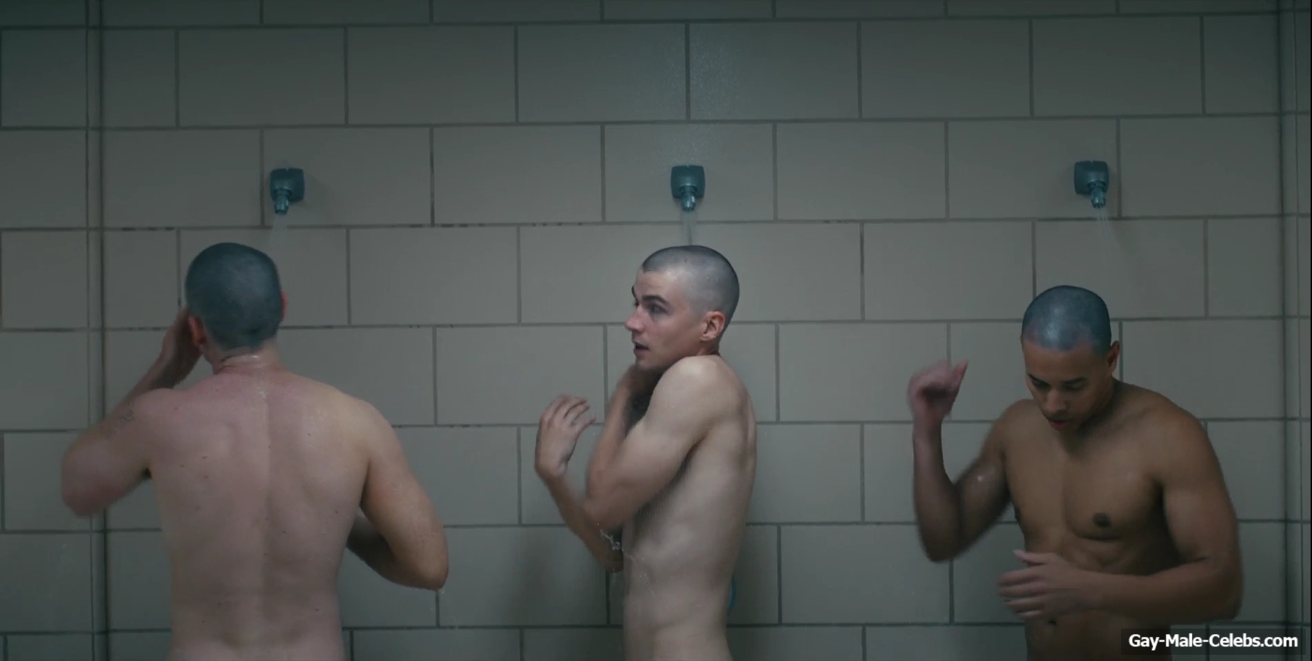 Miles Heizer nude shower in Boots