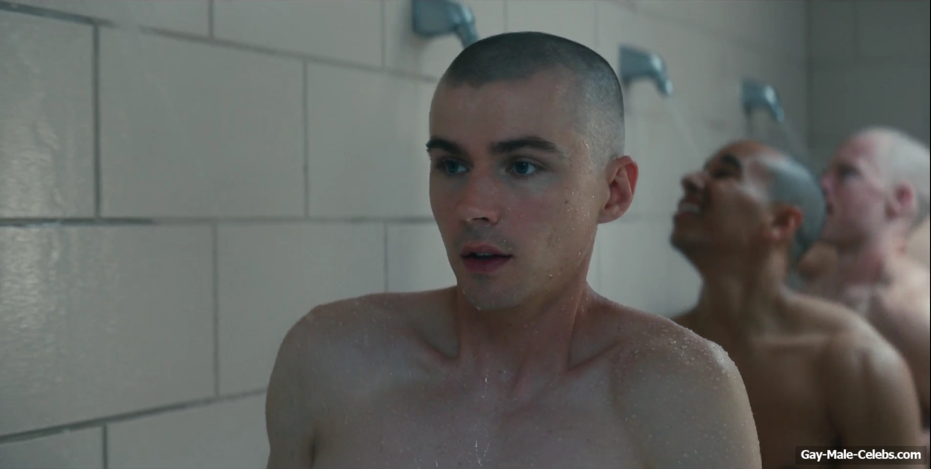 Miles Heizer nude shower in Boots