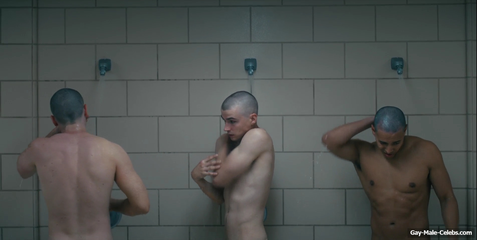 Miles Heizer nude shower in Boots