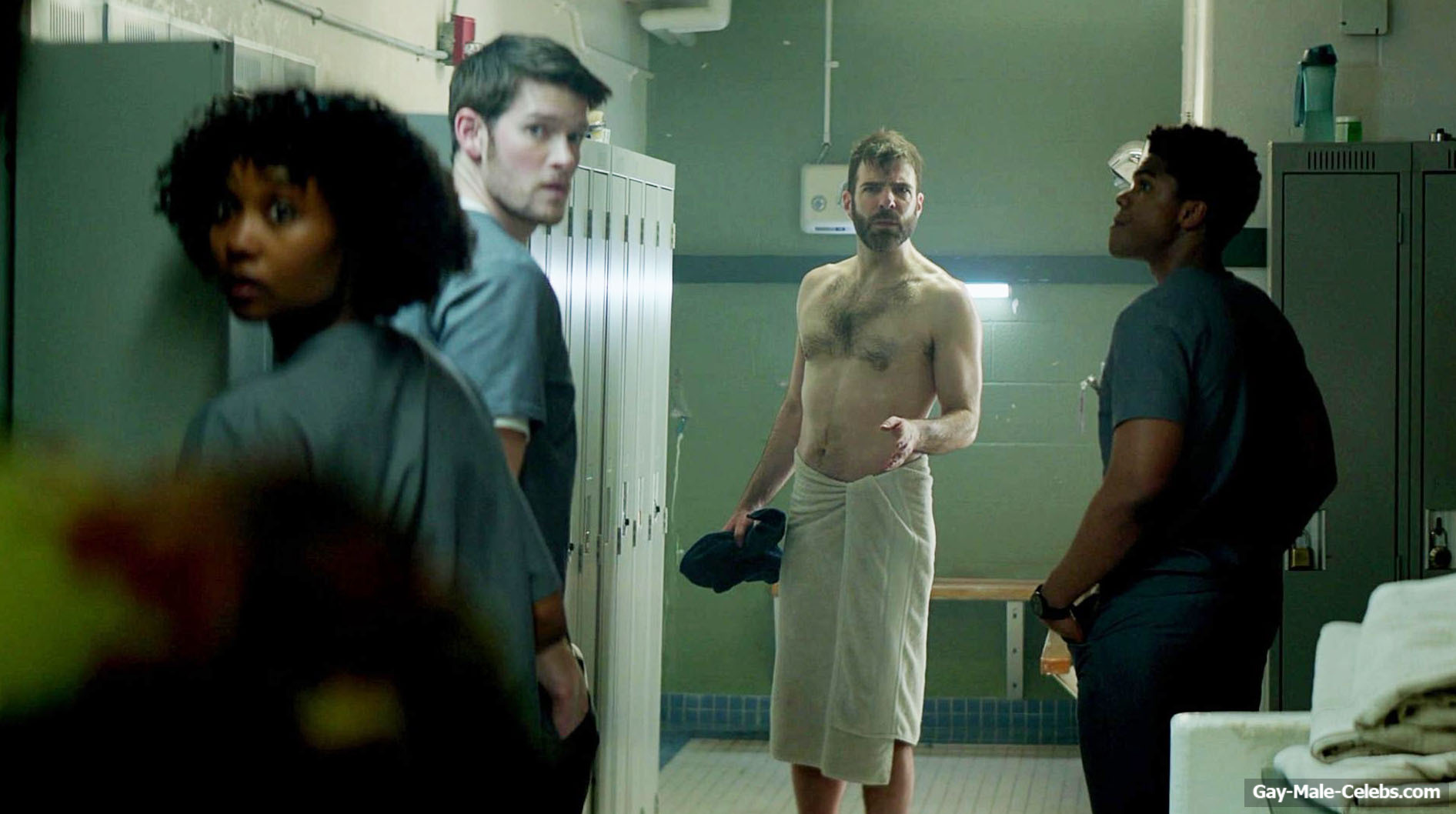 Zachary Quinto Shirtless in Brilliant Minds