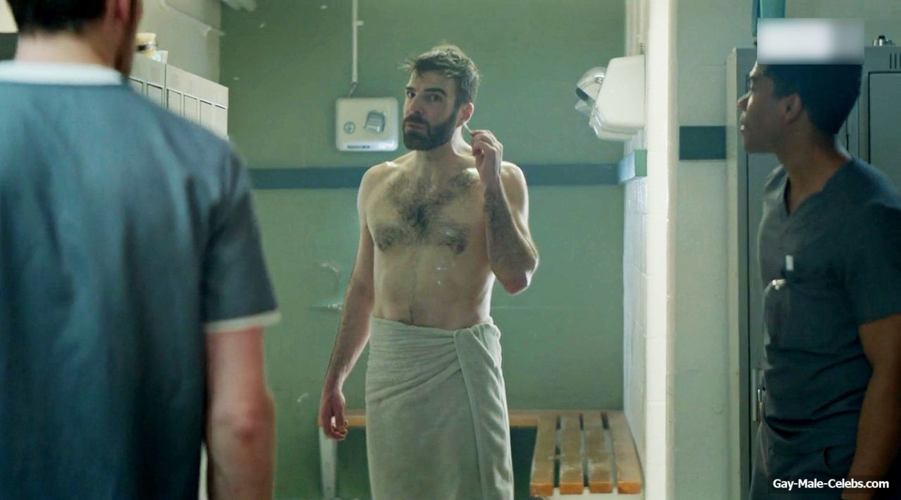 Zachary Quinto Shirtless in Brilliant Minds