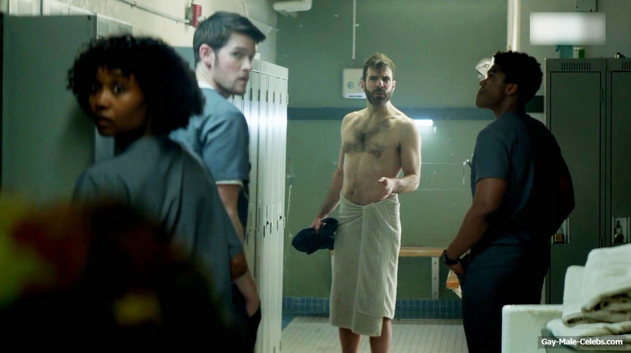 Zachary Quinto Shirtless in Brilliant Minds