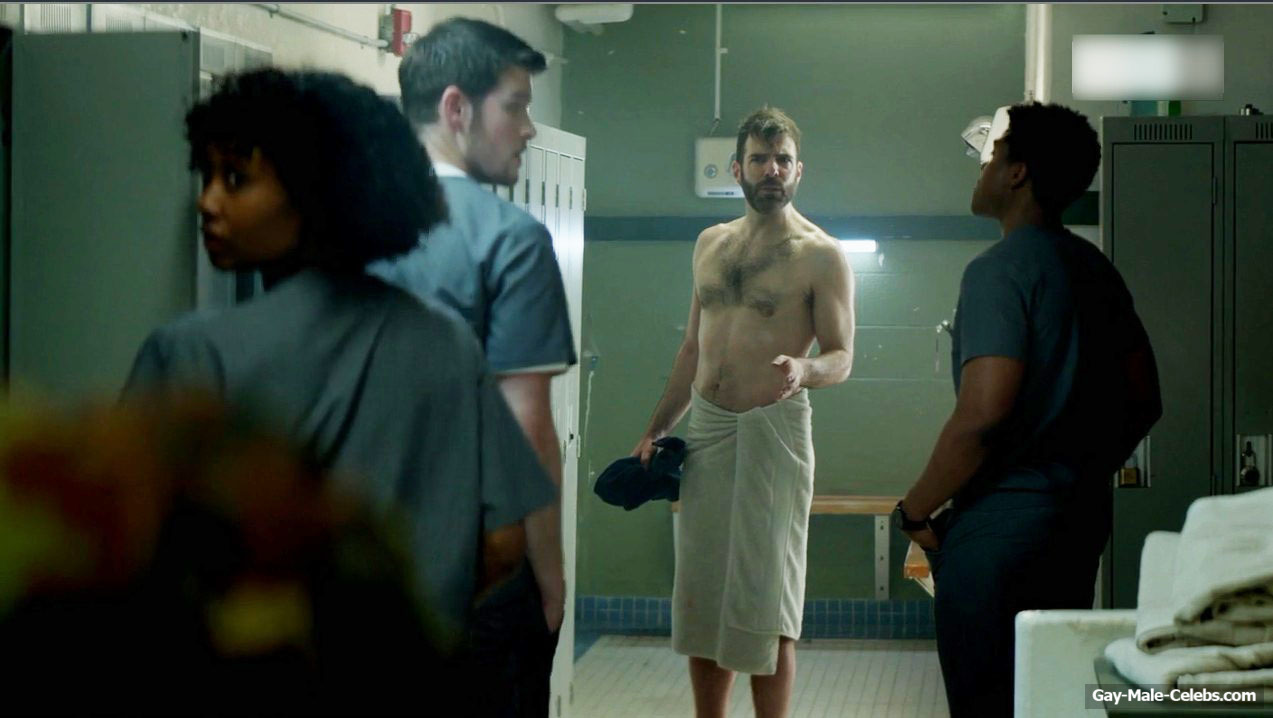 Zachary Quinto Shirtless in Brilliant Minds