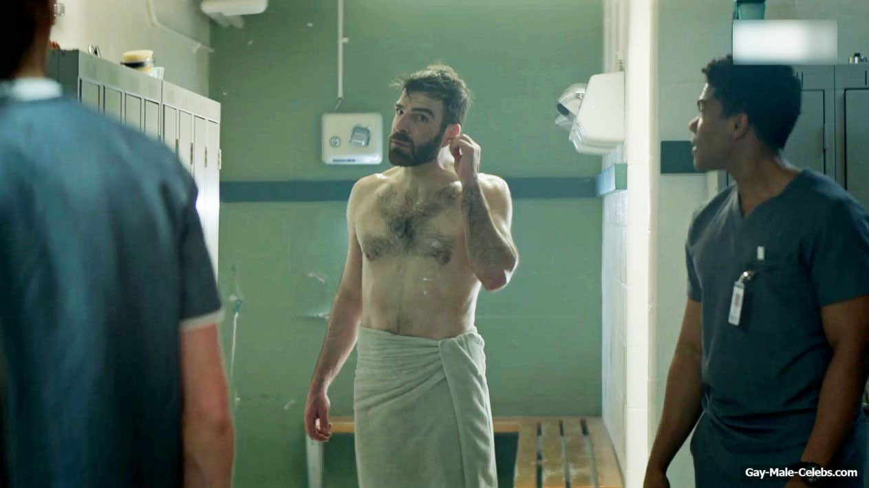 Zachary Quinto Shirtless in Brilliant Minds