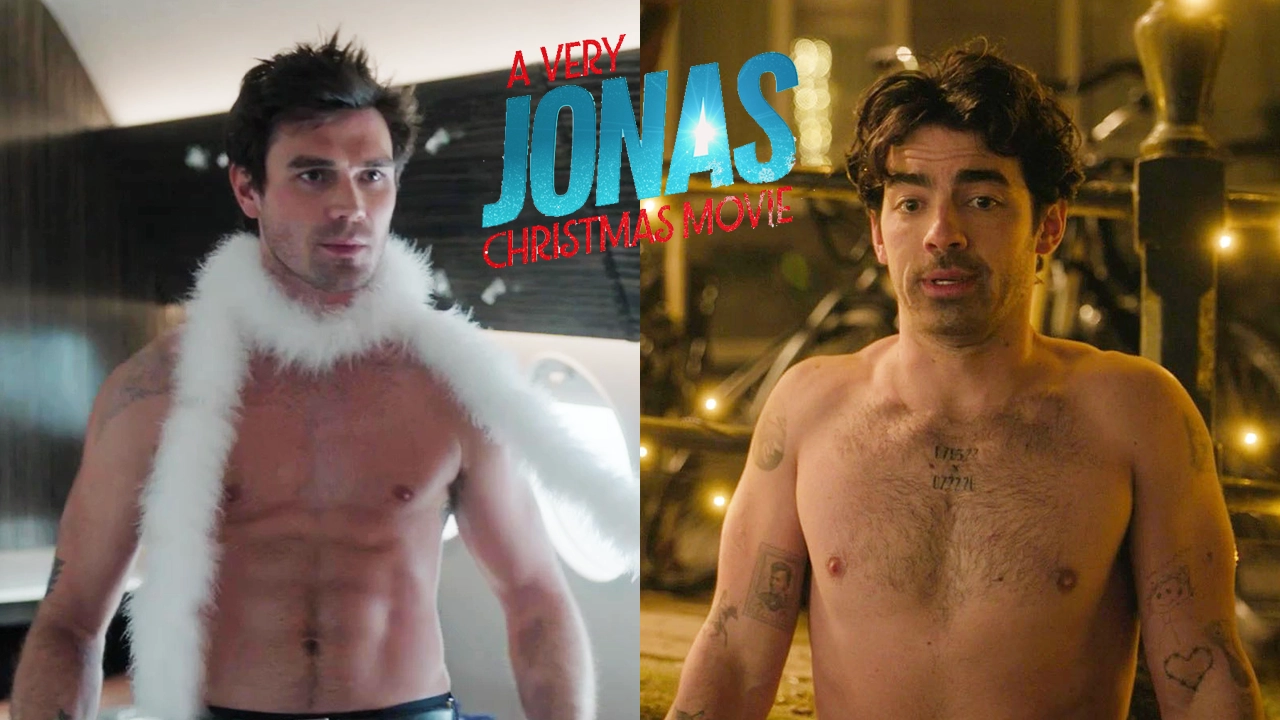 Joe Jonas & KJ Apa Shirtless Scenes in A Very Jonas Christmas Movie
