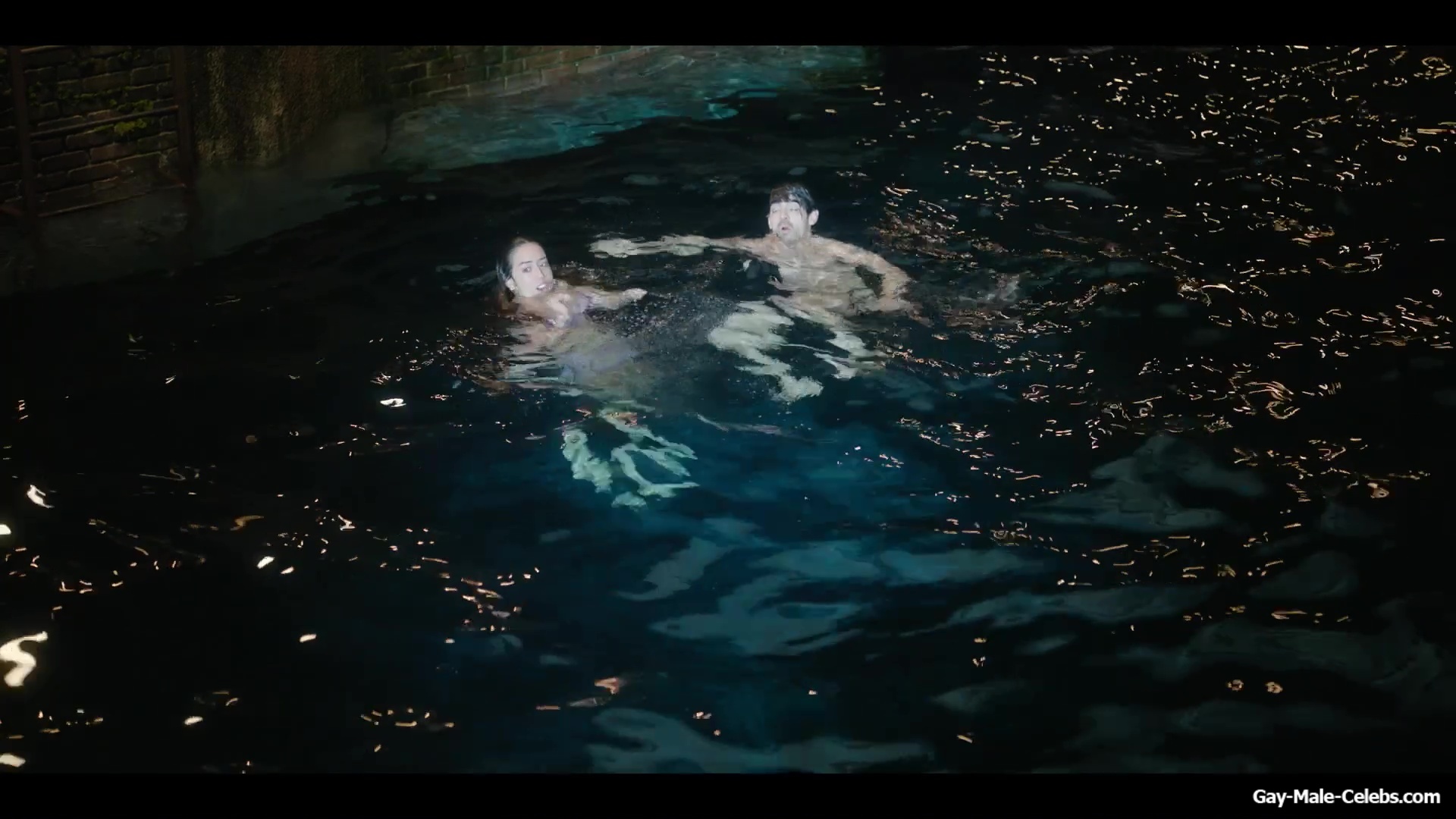 Joe Jonas shirtless in A Very Jonas Christmas Movie