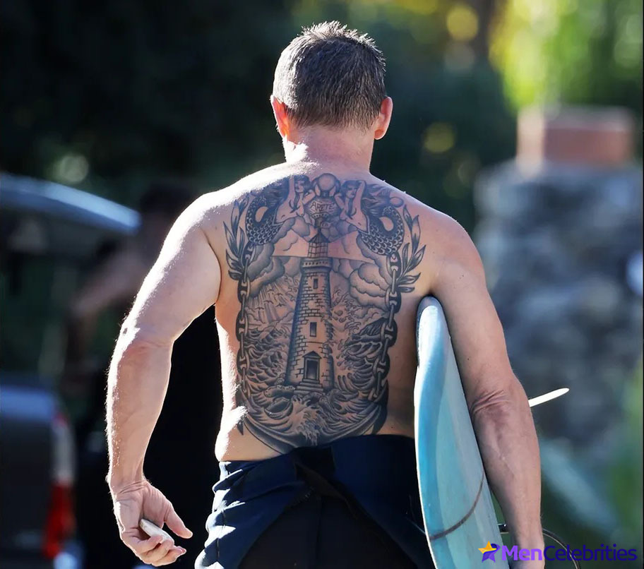 Josh Brolin shirtless tattoo
