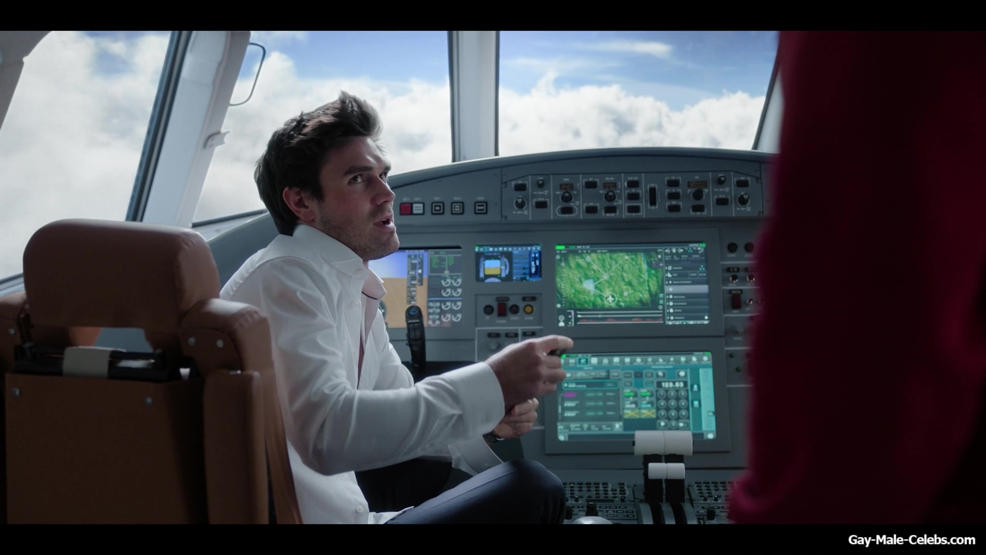 KJ Apa shirtless in A Very Jonas Christmas Movie