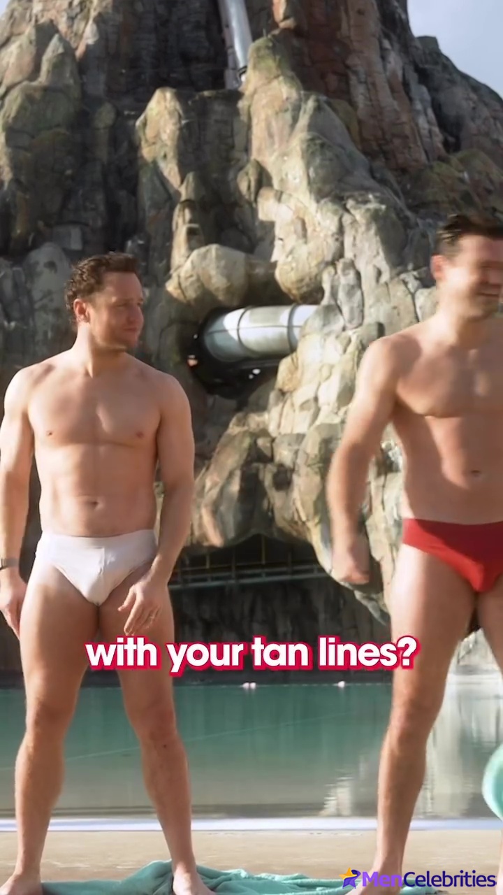 Olly Murs and Mark Wright at Universal Volcano Bay