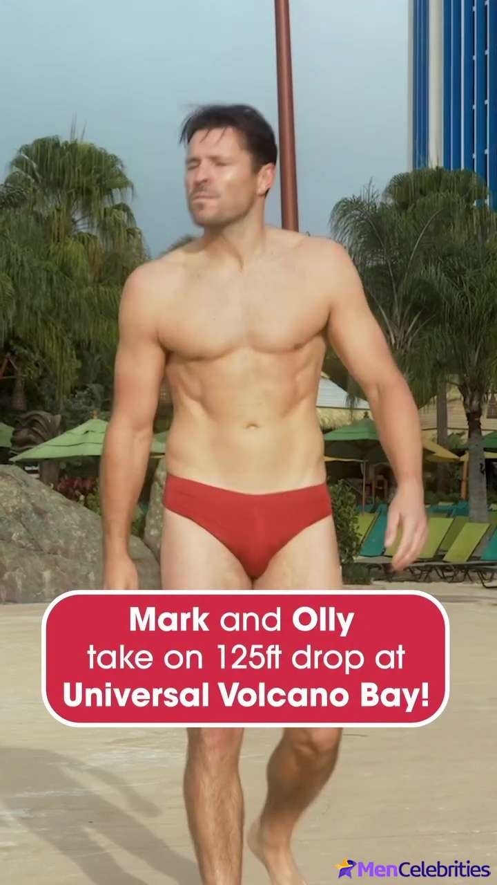 Olly Murs and Mark Wright at Universal Volcano Bay