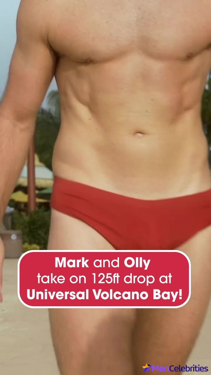 Olly Murs and Mark Wright at Universal Volcano Bay