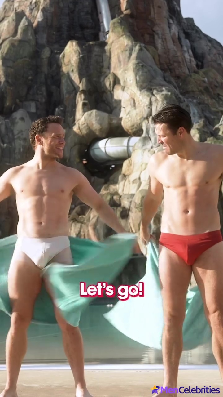 Olly Murs and Mark Wright at Universal Volcano Bay