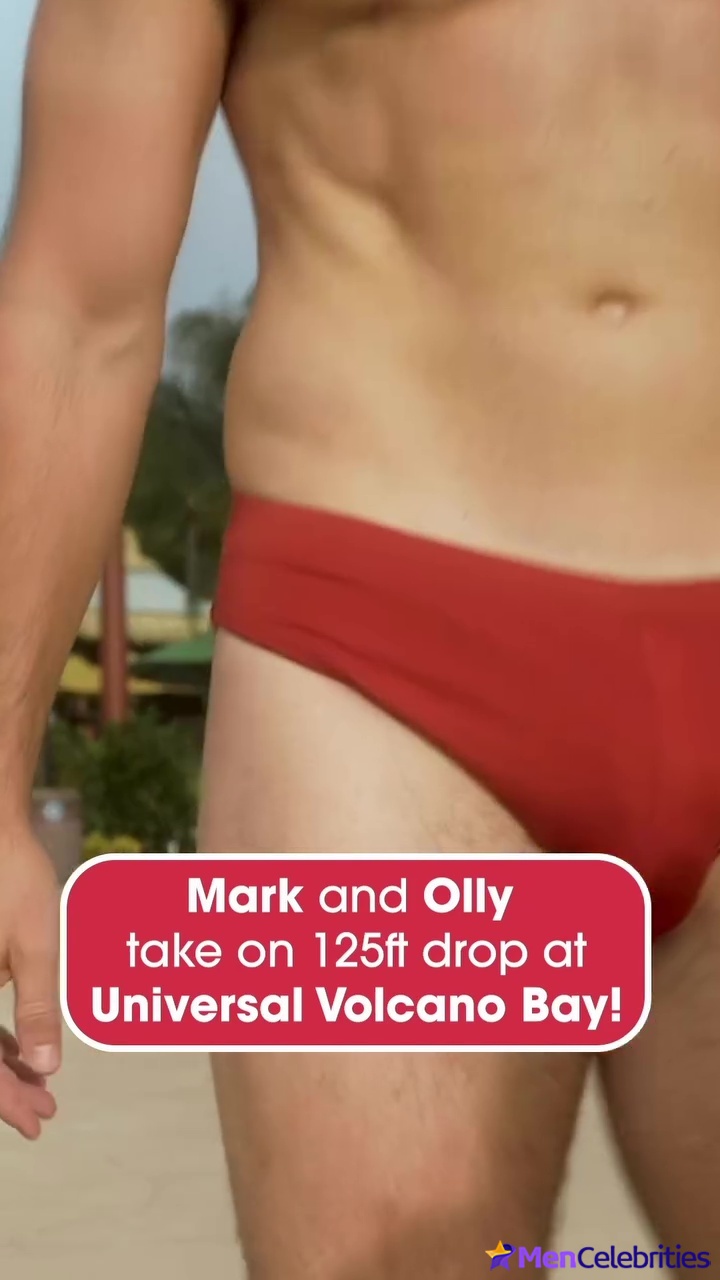 Olly Murs and Mark Wright at Universal Volcano Bay