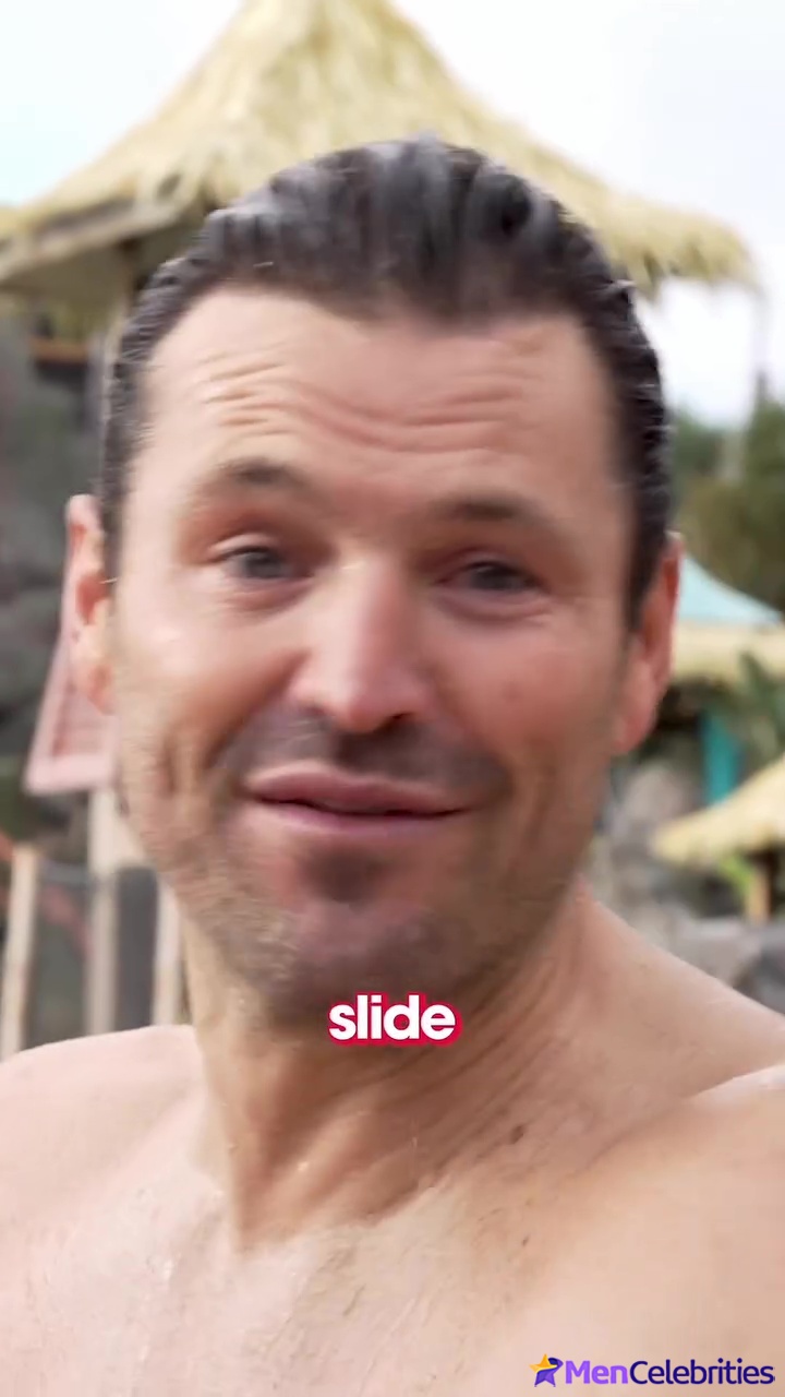 Olly Murs and Mark Wright at Universal Volcano Bay