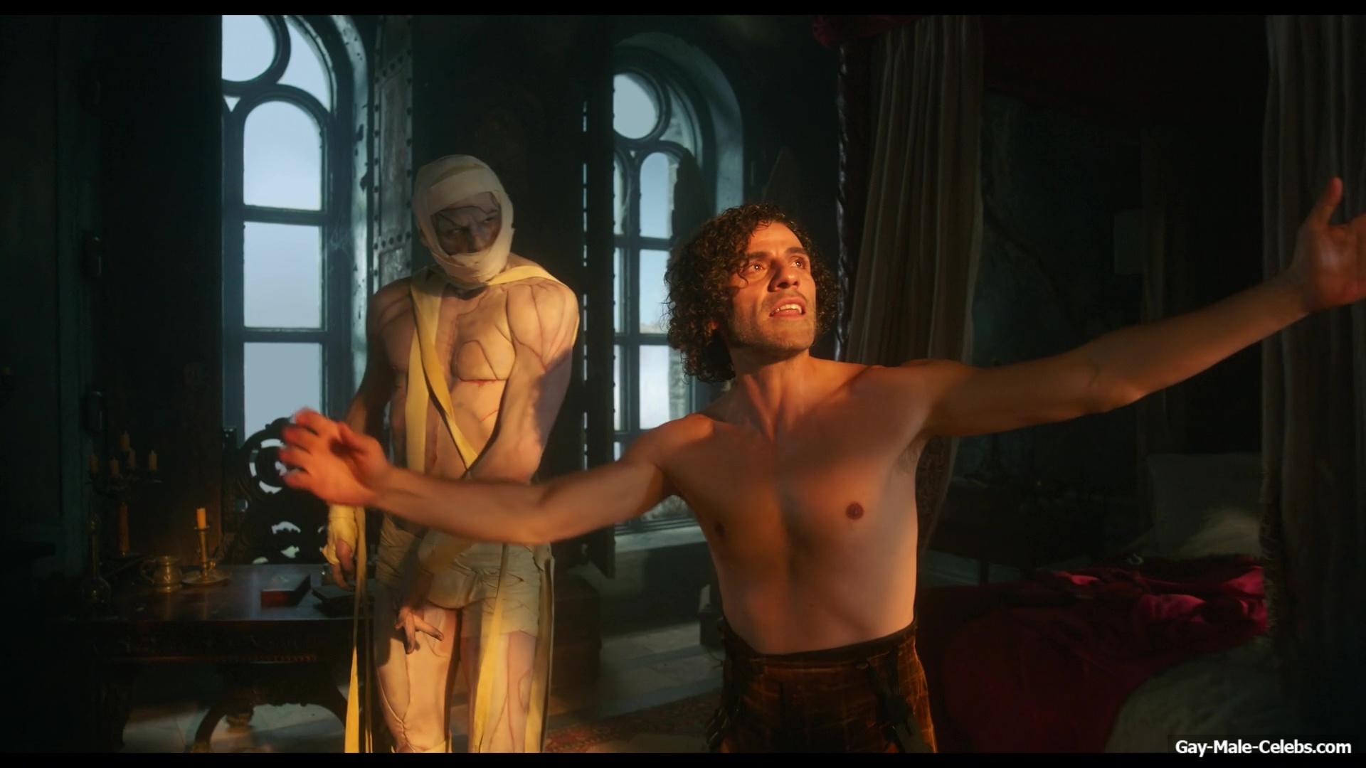 Oscar Isaac nude in Frankenstein