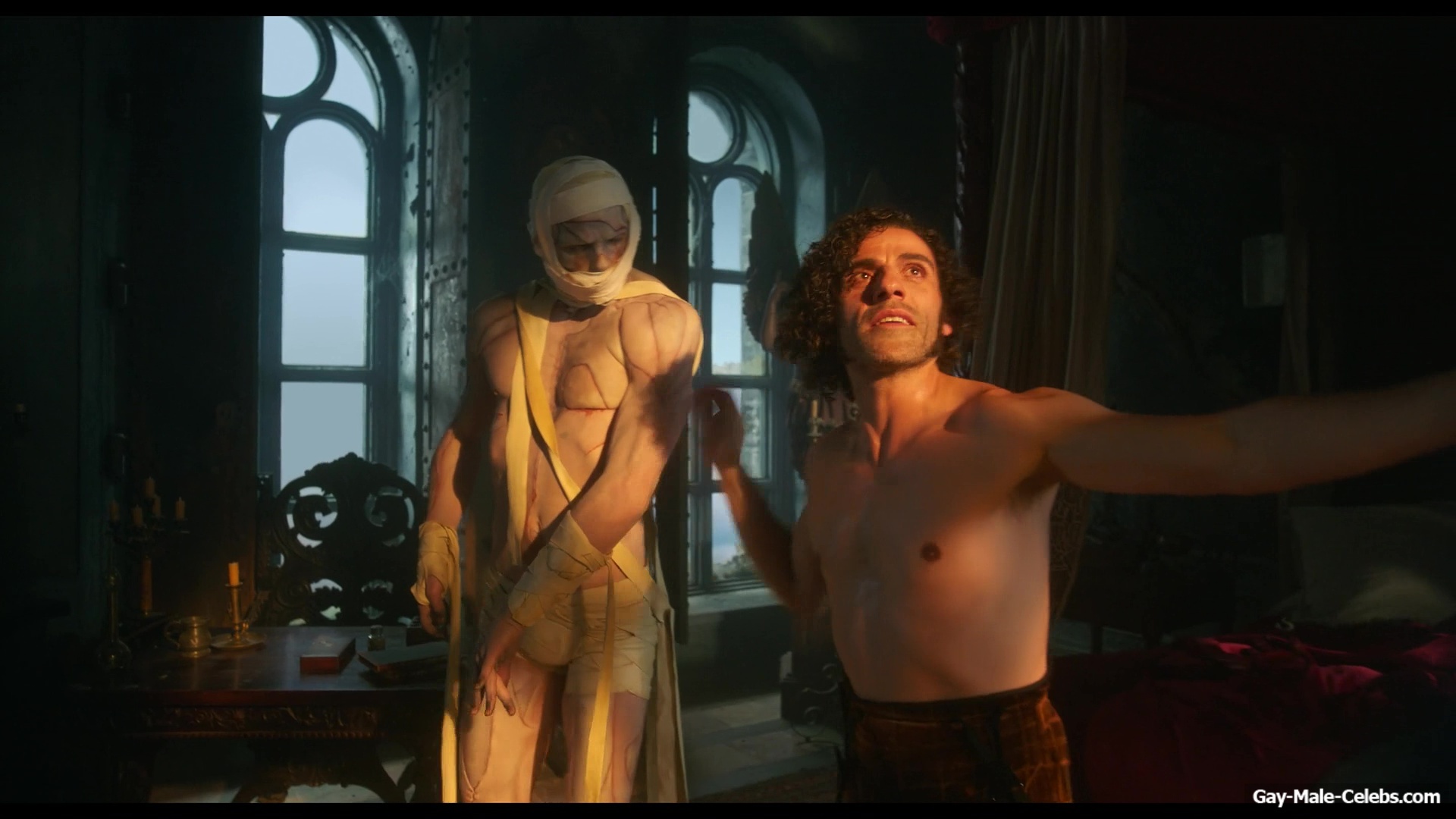 Oscar Isaac nude in Frankenstein