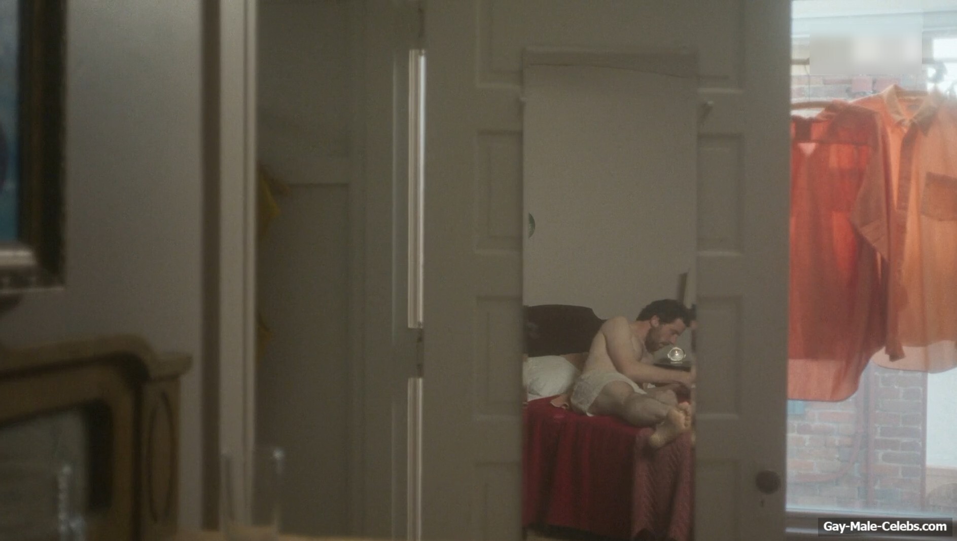 Josh O'Connor shirtless in The Mastermind