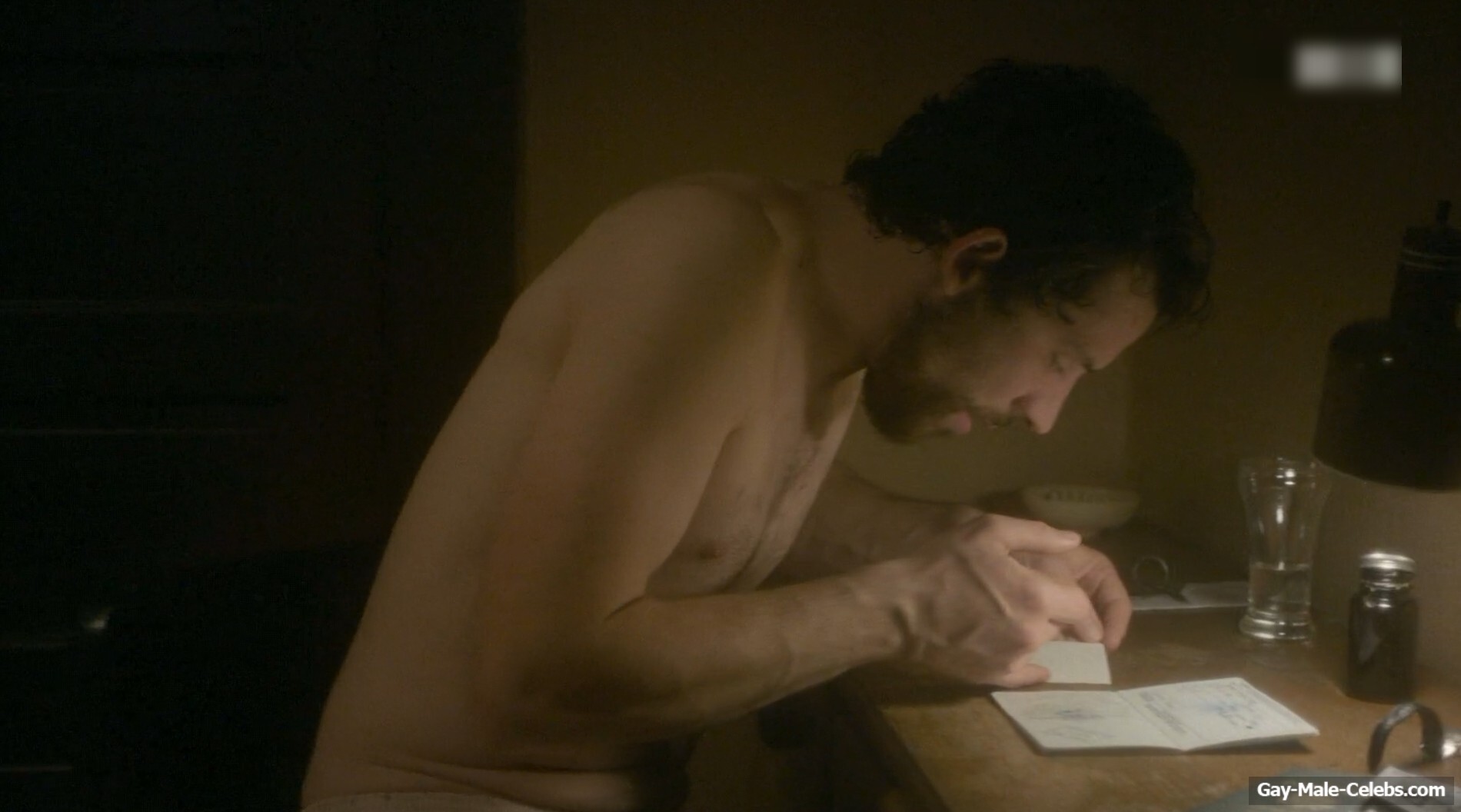 Josh O'Connor shirtless in The Mastermind