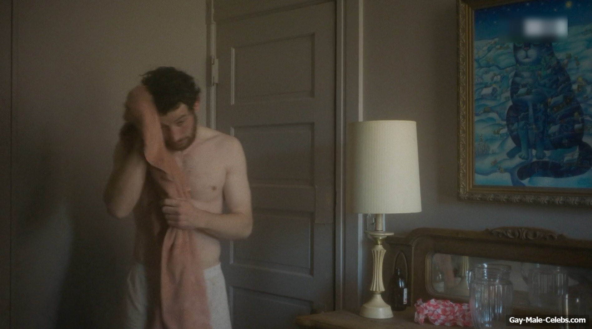 Josh O'Connor shirtless in The Mastermind