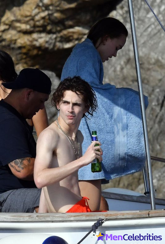 Timothee Chalamet sunbathing