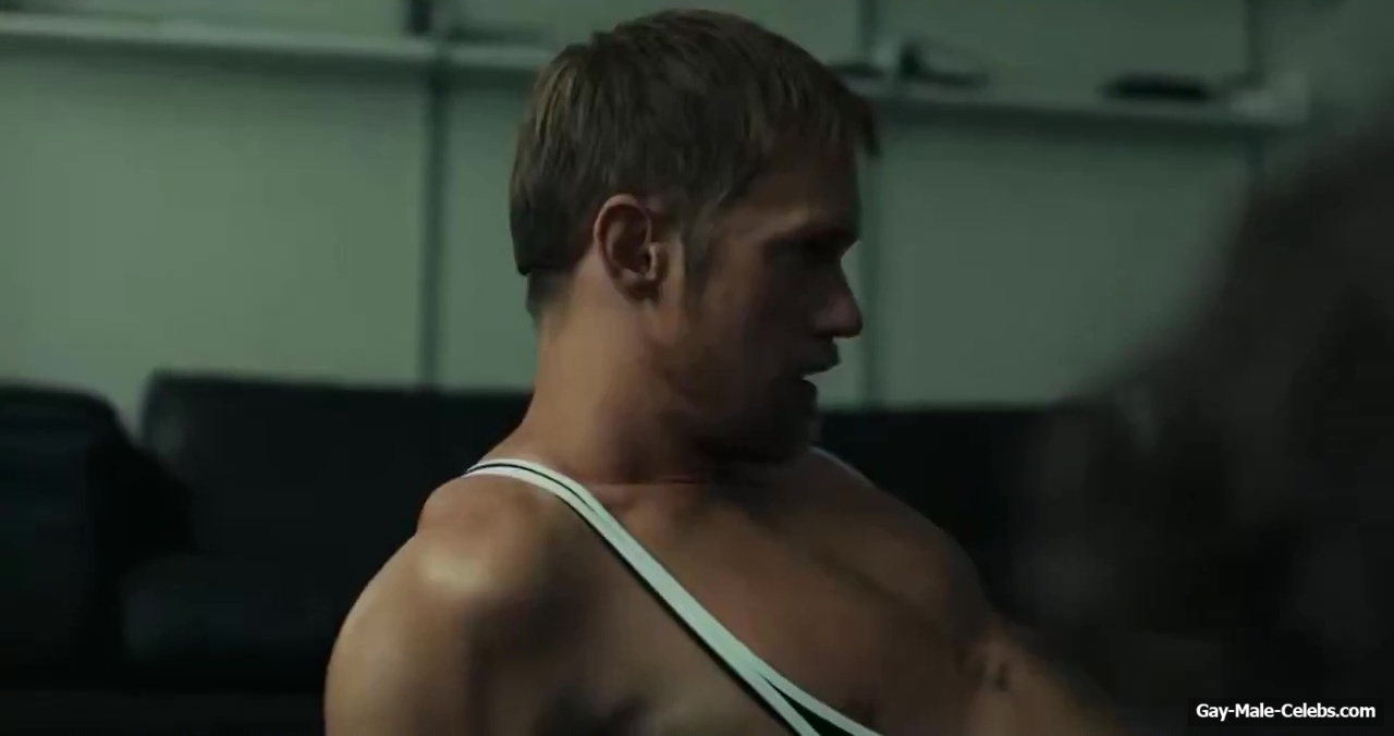 Alexander Skarsgard and Harry Melling gay sex in Pillion