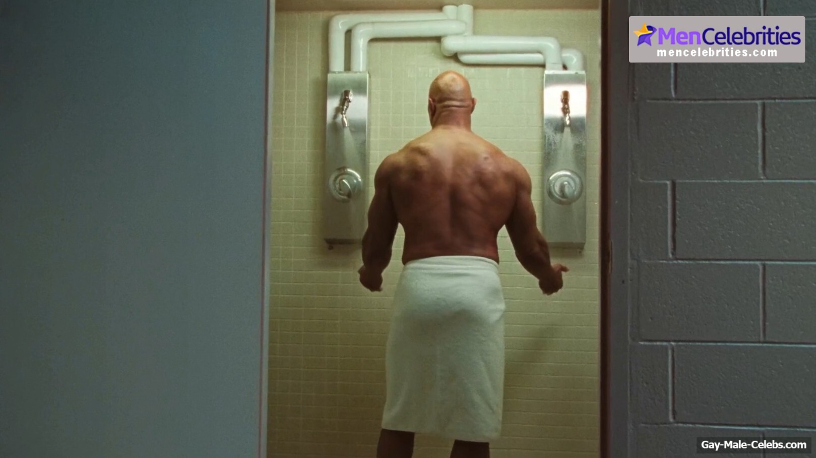 Dwayne Johnson shirtles in The Smashing Machine