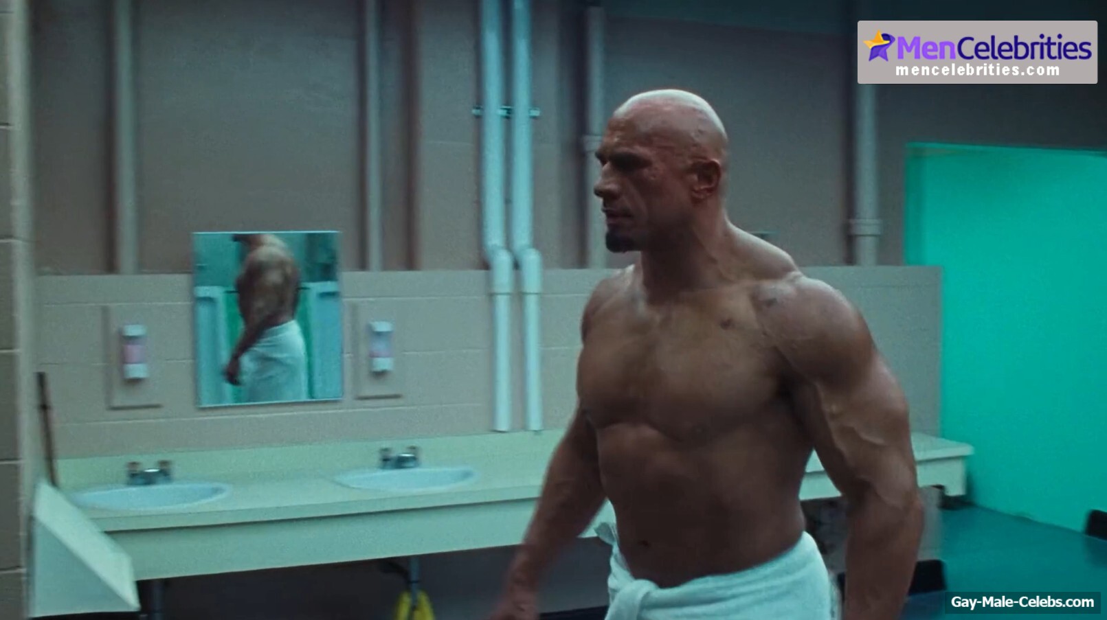 Dwayne Johnson shirtles in The Smashing Machine