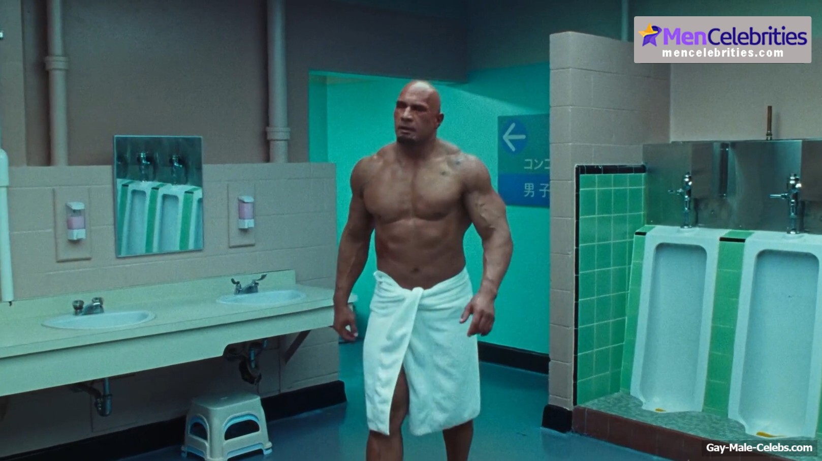 Dwayne Johnson shirtles in The Smashing Machine