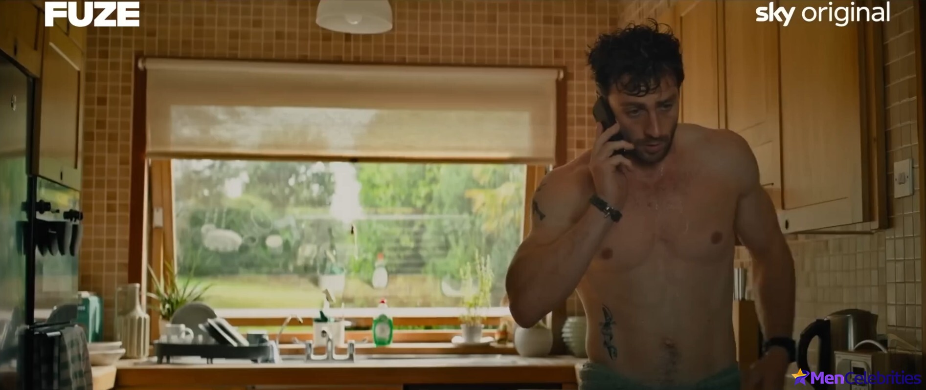 Aaron Taylor-Johnson Shirtless in His New Movie FUZE