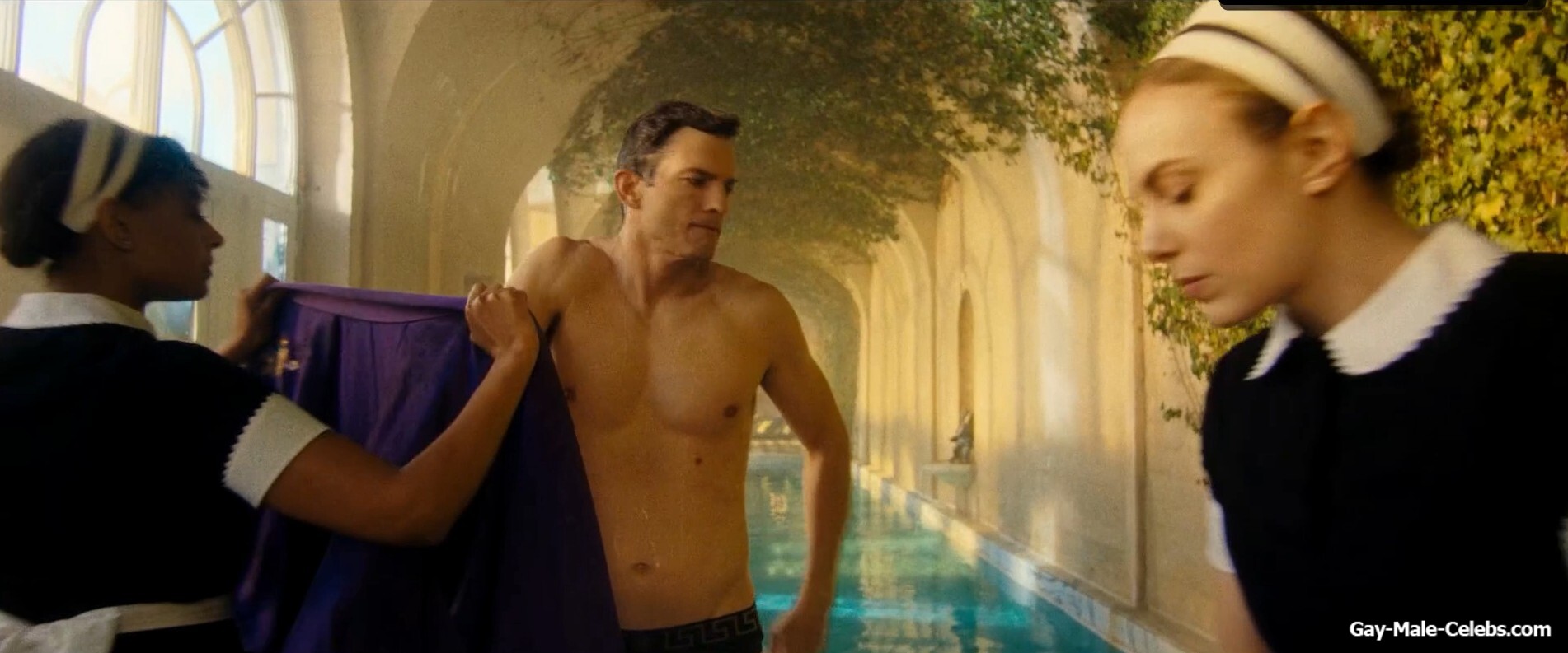 Ashton Kutcher bulge and shirtless in The Beauty