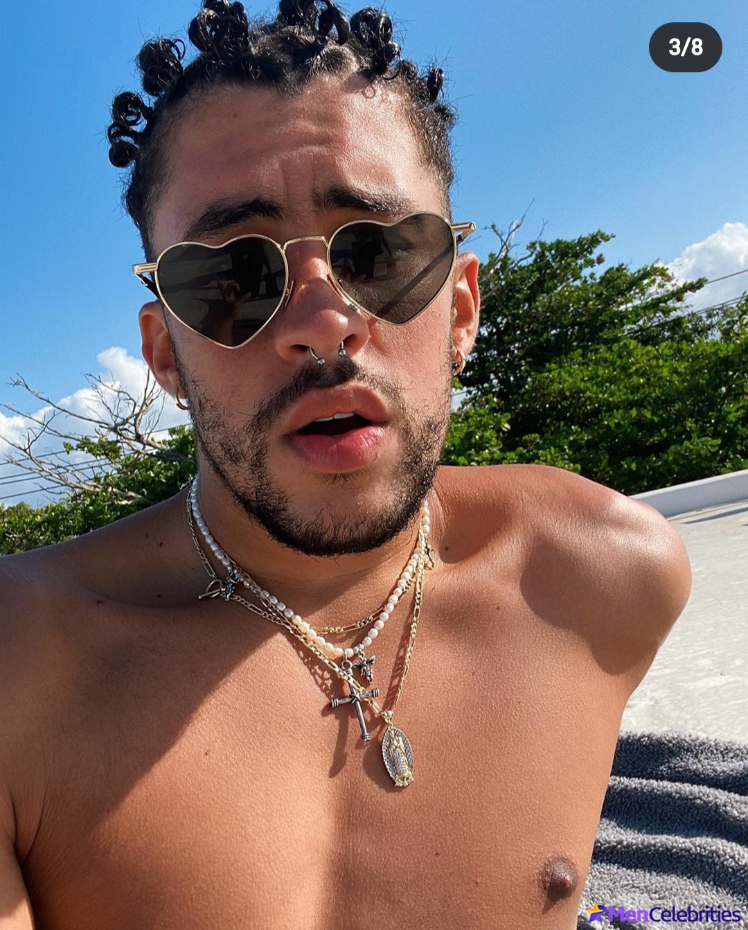 Bad Bunny cock bulge and erotic pics