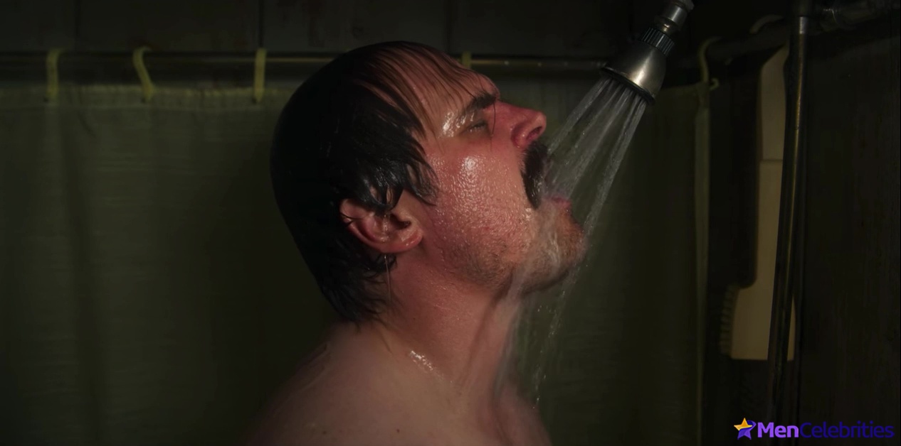 David Harbour in shower
