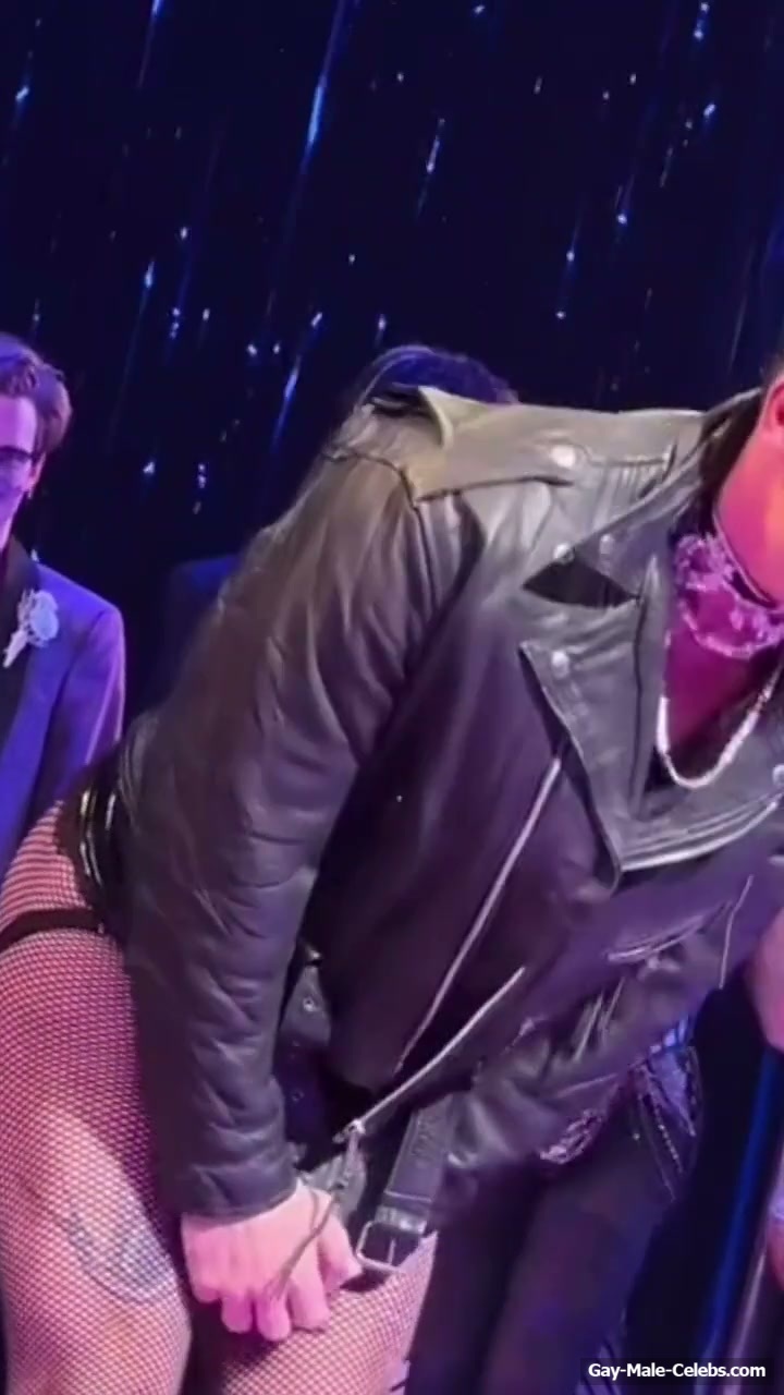 Luke Evans huge penis bulge erotic show