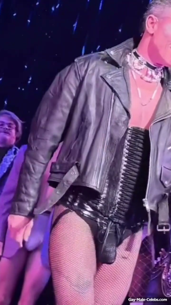 Luke Evans huge penis bulge erotic show